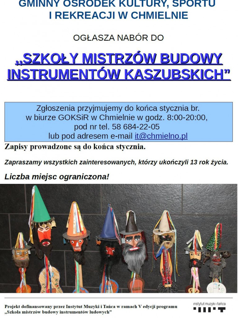 Chmielno. GOK organizuje warsztaty budowy kaszubskich instrumentów ludowych