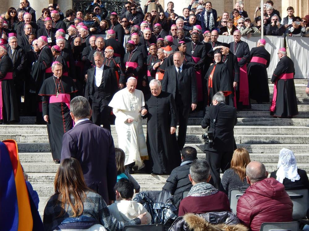 Pielgrzymi z Sianowa na audiencji u papieża. Zainspirował ich Arek