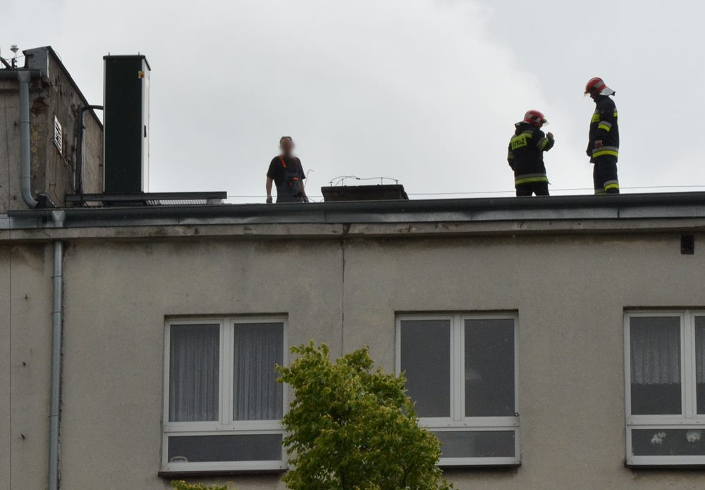 Kartuzy. Pożar na dachu budynku szpitala. Na szczęście szybko opanowany