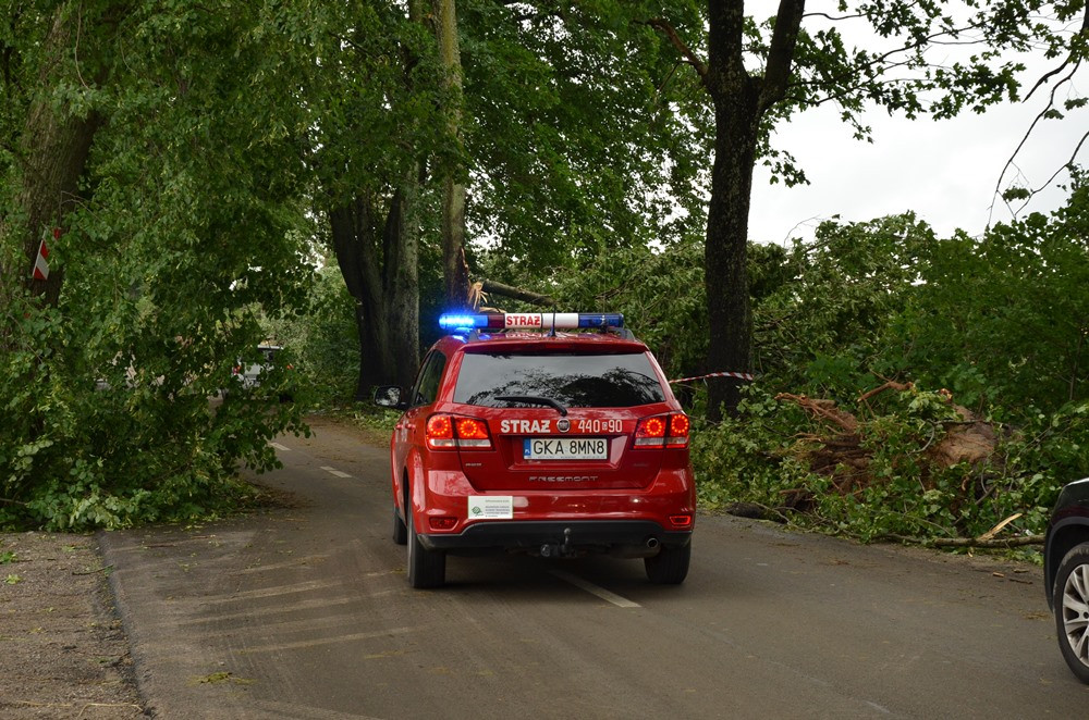 Potężna nawałnica na Kaszubach. Dwie osoby ranne, połamane drzewa, zerwane dachy
