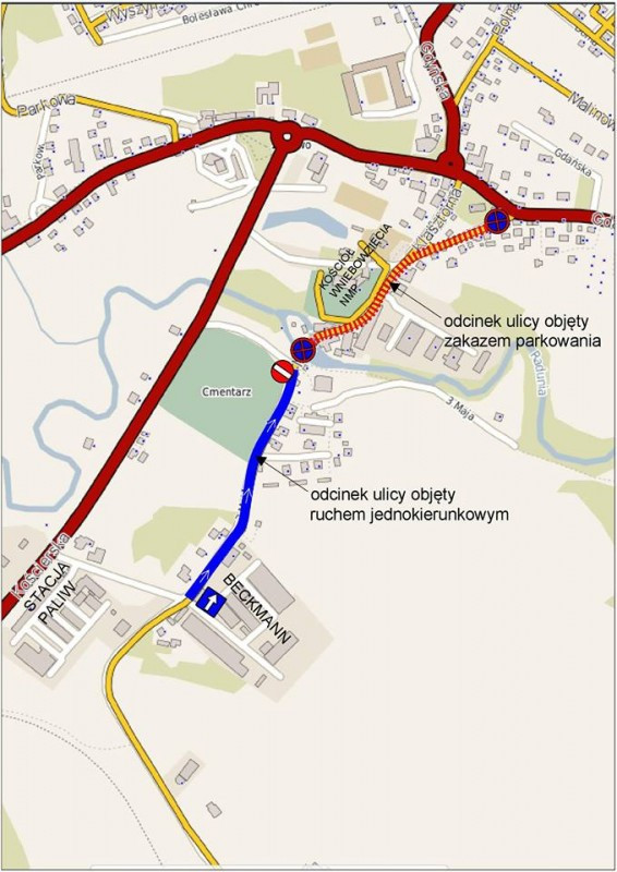 Żukowo. Od soboty zmiany w organizacji ruchu w pobliżu cmentarza