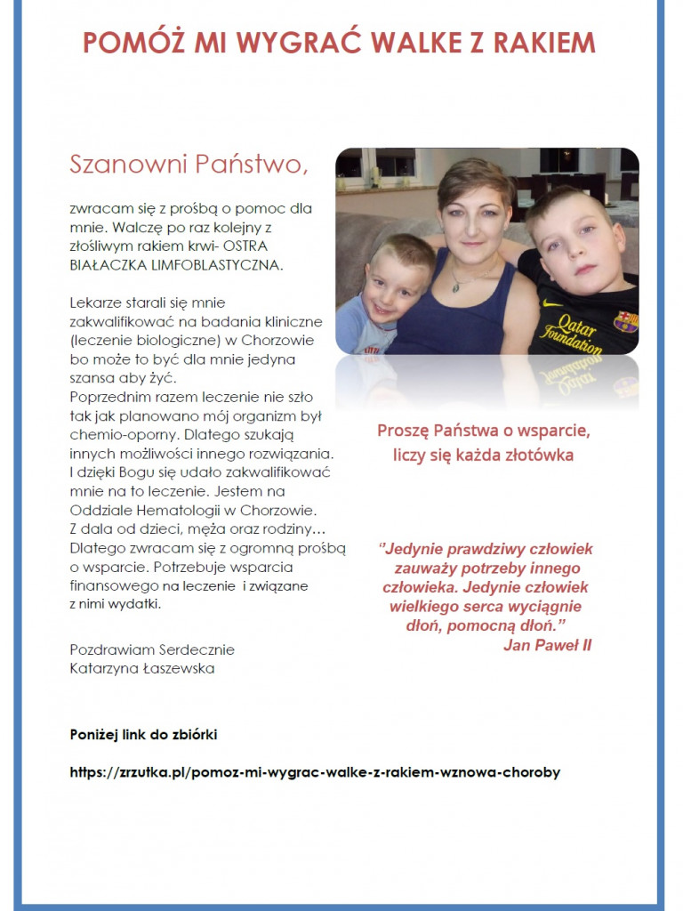Kasia Łaszewska znów walczy z rakiem krwi. Potrzebuje wsparcia, by kontynuować leczenie