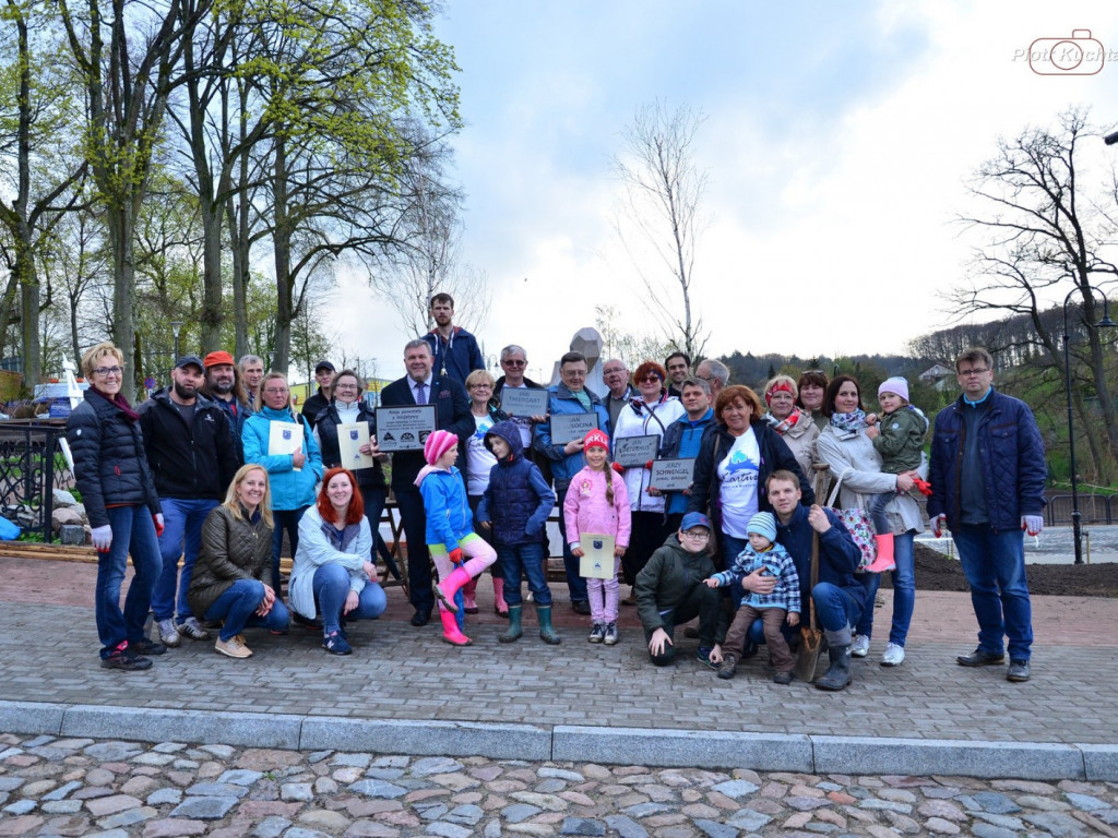 Kartuzy. Mieszkańcy wspólnie posadzili drzewa przy kolegiacie. Wkrótce powstanie tam park