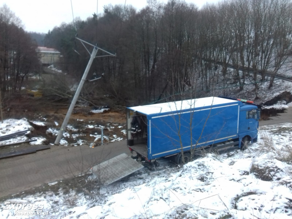 Zarwana droga i osuwisko w Rutkach