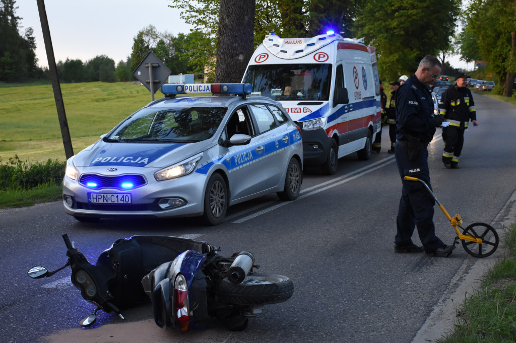 Wypadek motocyklisty w Gowidlinie