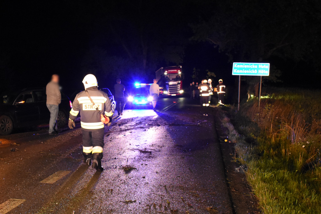 Nocny wypadek w Leszczynkach