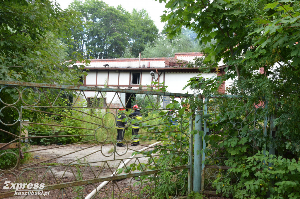 Pożar w starym browarze w Kartuzach