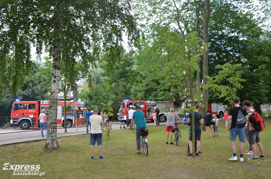 Pożar w starym browarze w Kartuzach