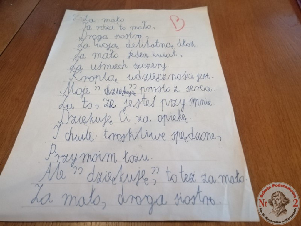 Uczniowie SP nr 2 podarowali wiersze