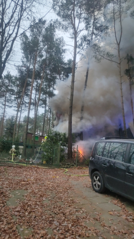Pożar domku letniskowego w Sitnie