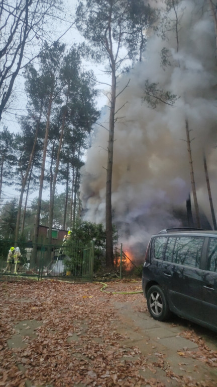 Pożar domku letniskowego w Sitnie