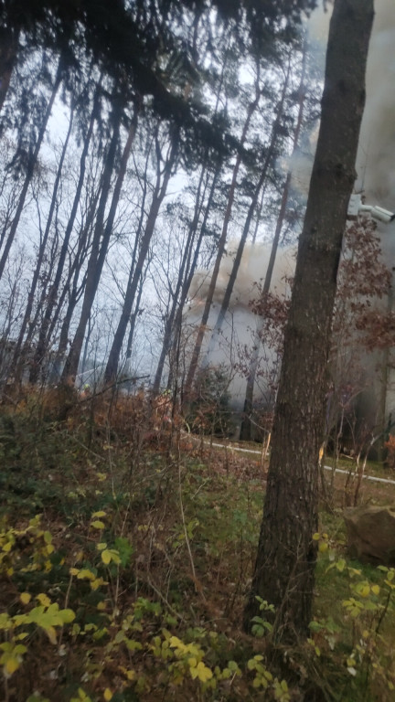 Pożar domku letniskowego w Sitnie
