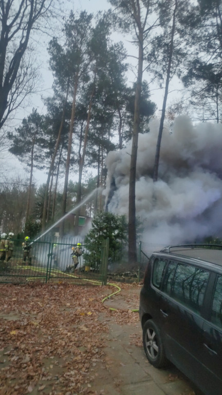 Pożar domku letniskowego w Sitnie