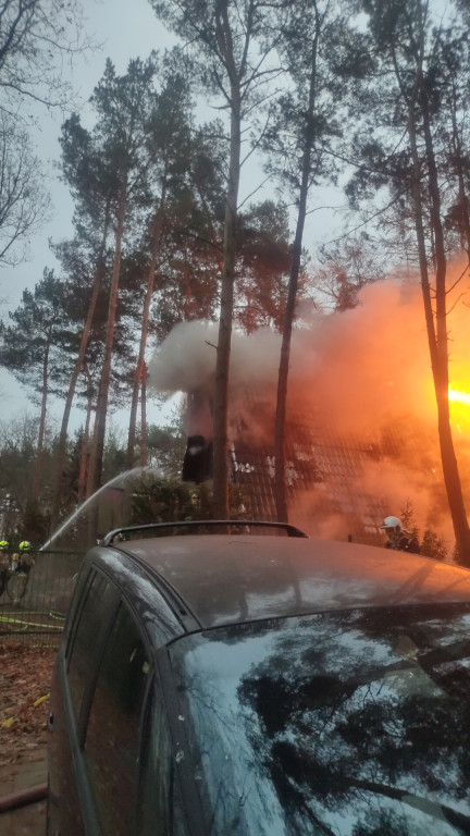 Pożar domku letniskowego w Sitnie