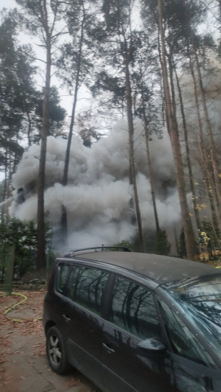 Pożar domku letniskowego w Sitnie