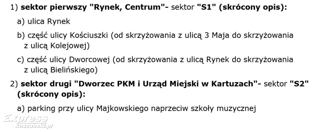 Strefa płatnego parkowania - stawki