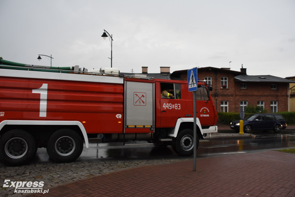 Wyjazd strażaków do akcji gaśniczej w Kamieńcu