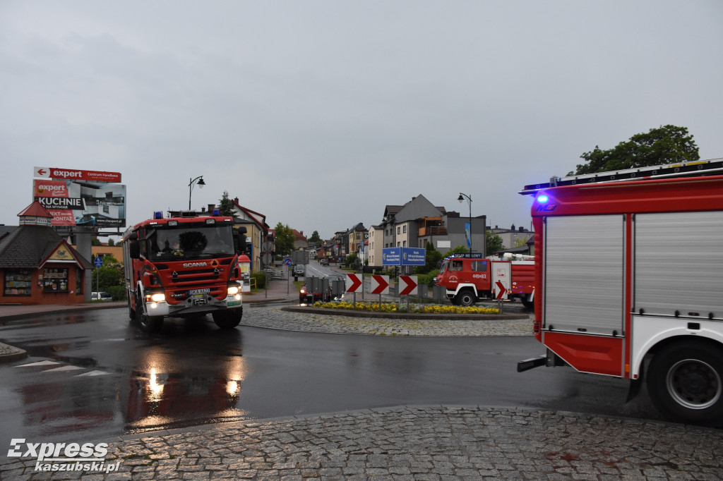 Wyjazd strażaków do akcji gaśniczej w Kamieńcu