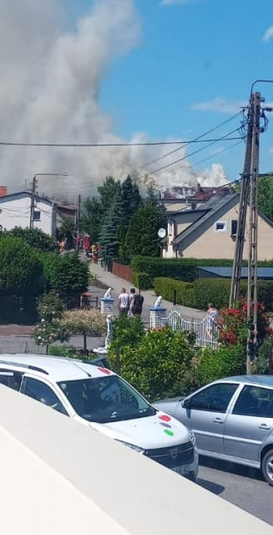 Pożar budynku starej szkoły w Kiełpinie