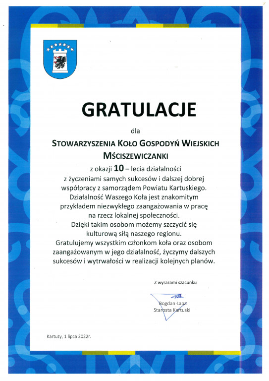 10-lecie KGW Mściszewiczanki