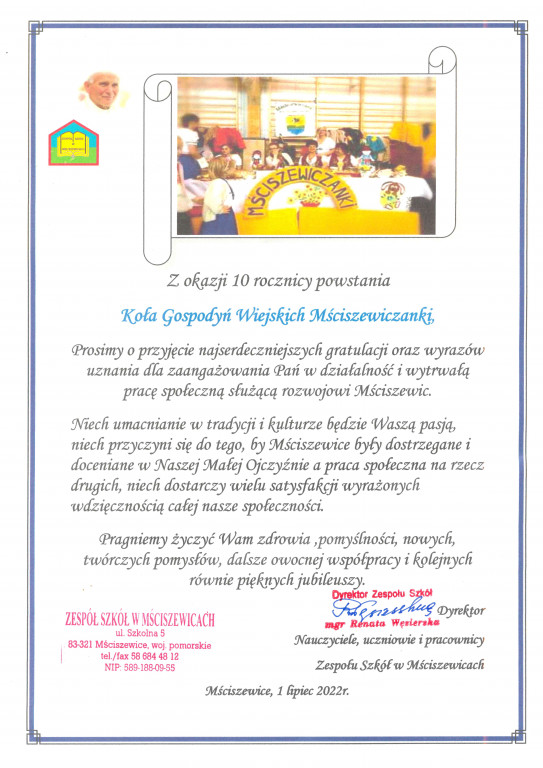 10-lecie KGW Mściszewiczanki