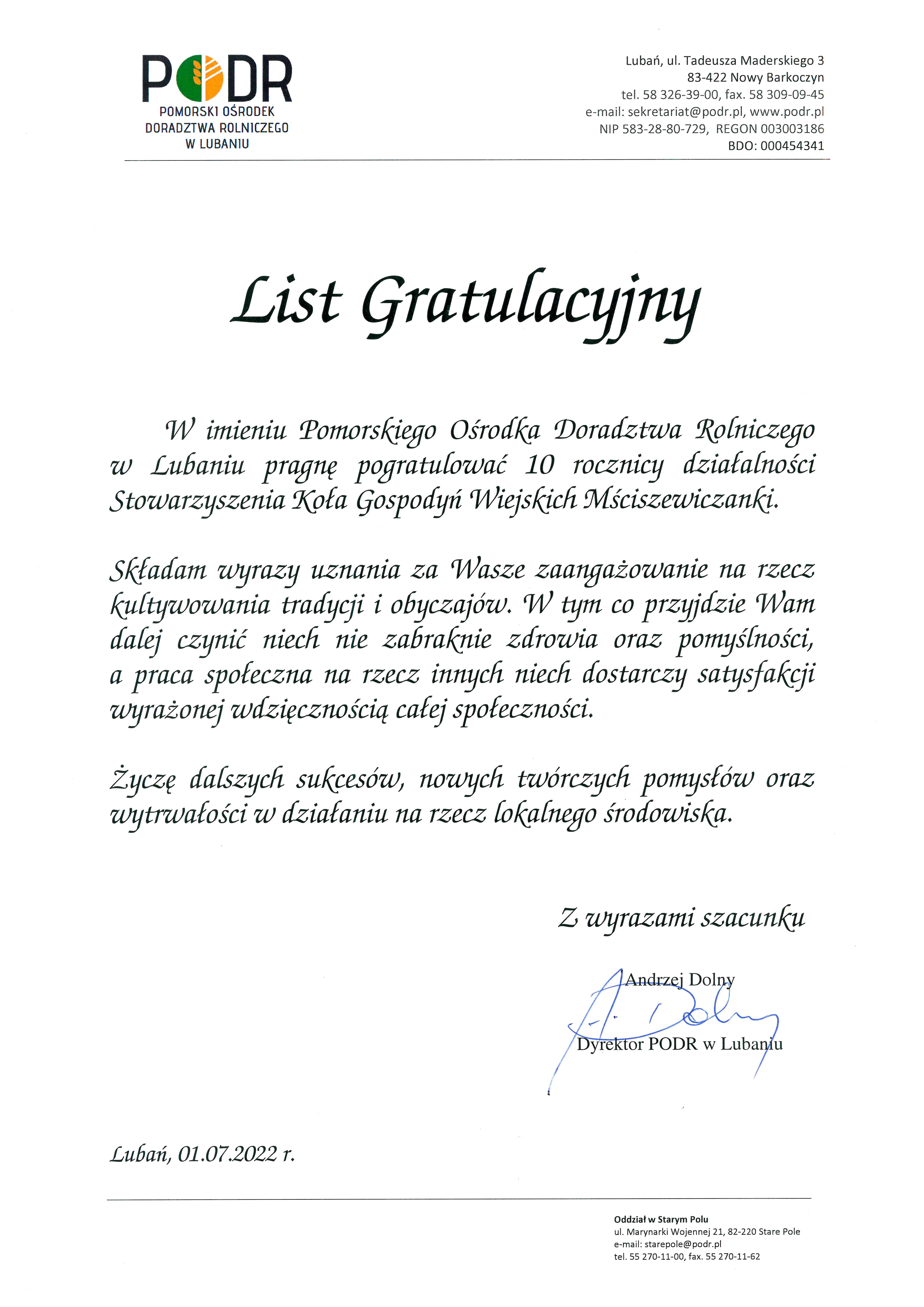 10-lecie KGW Mściszewiczanki