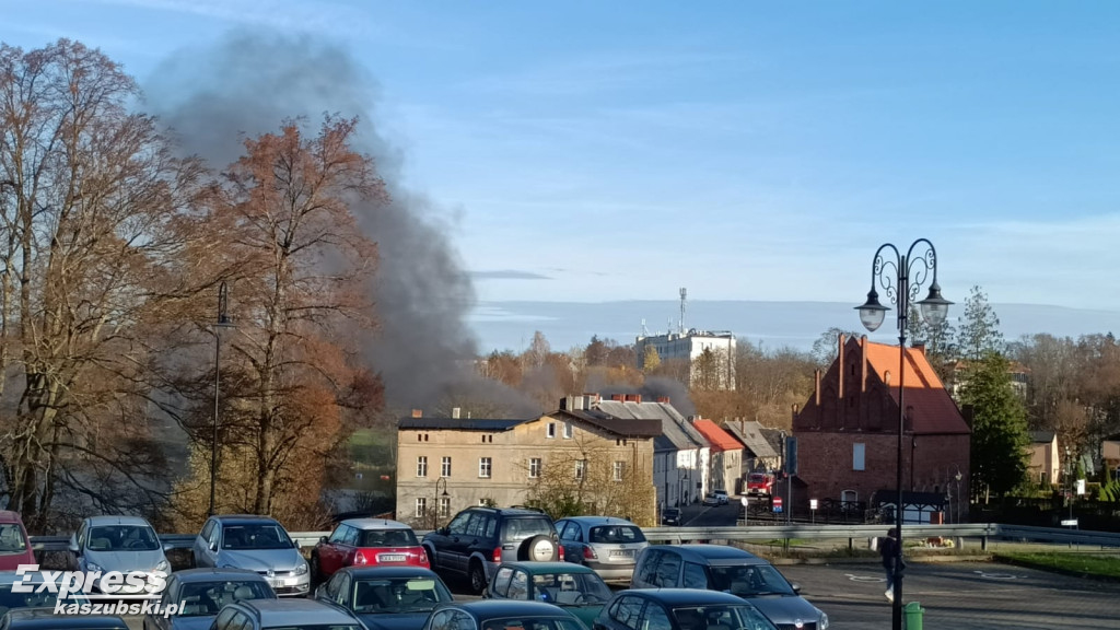 Pożar przy ul. Klasztornej w Kartuzach