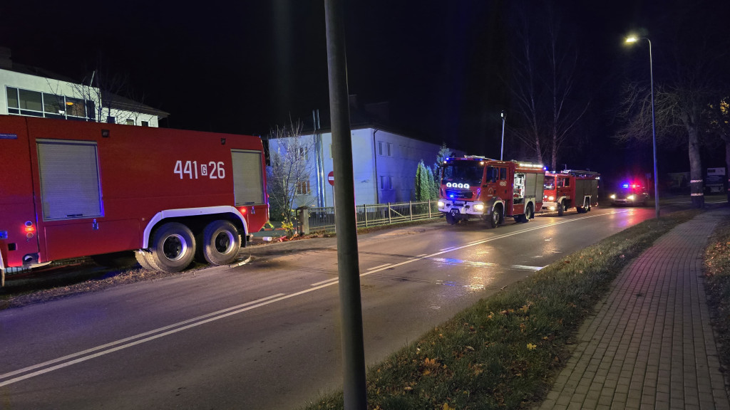 Pożar budynku Urzędu Skarbowego - akcja gaśnicza