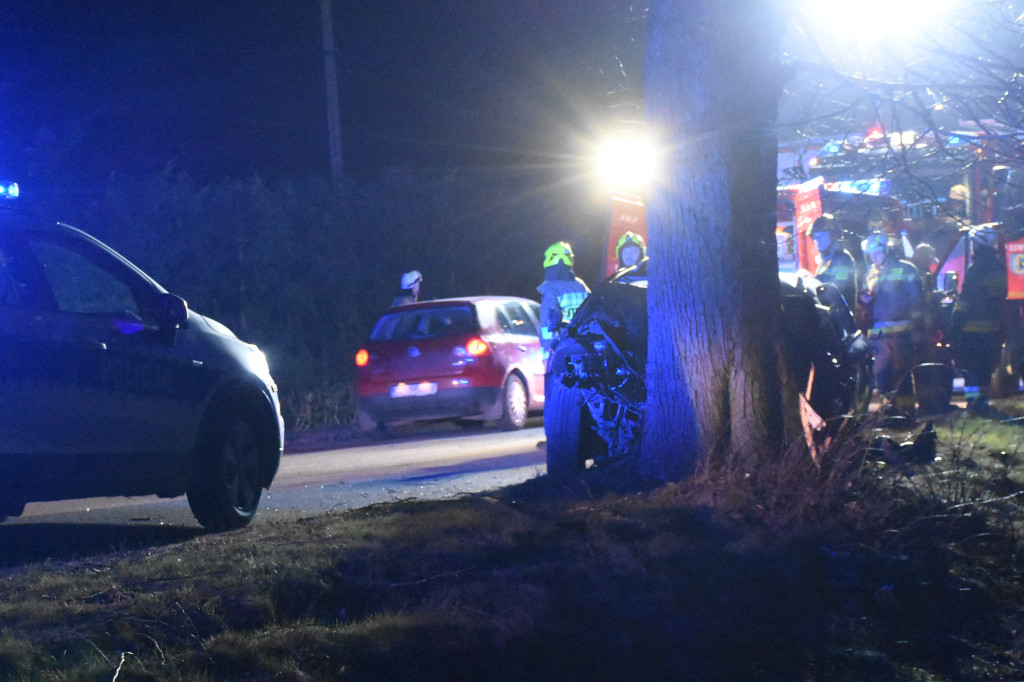 Kawle. Ford uderzył w drzewo