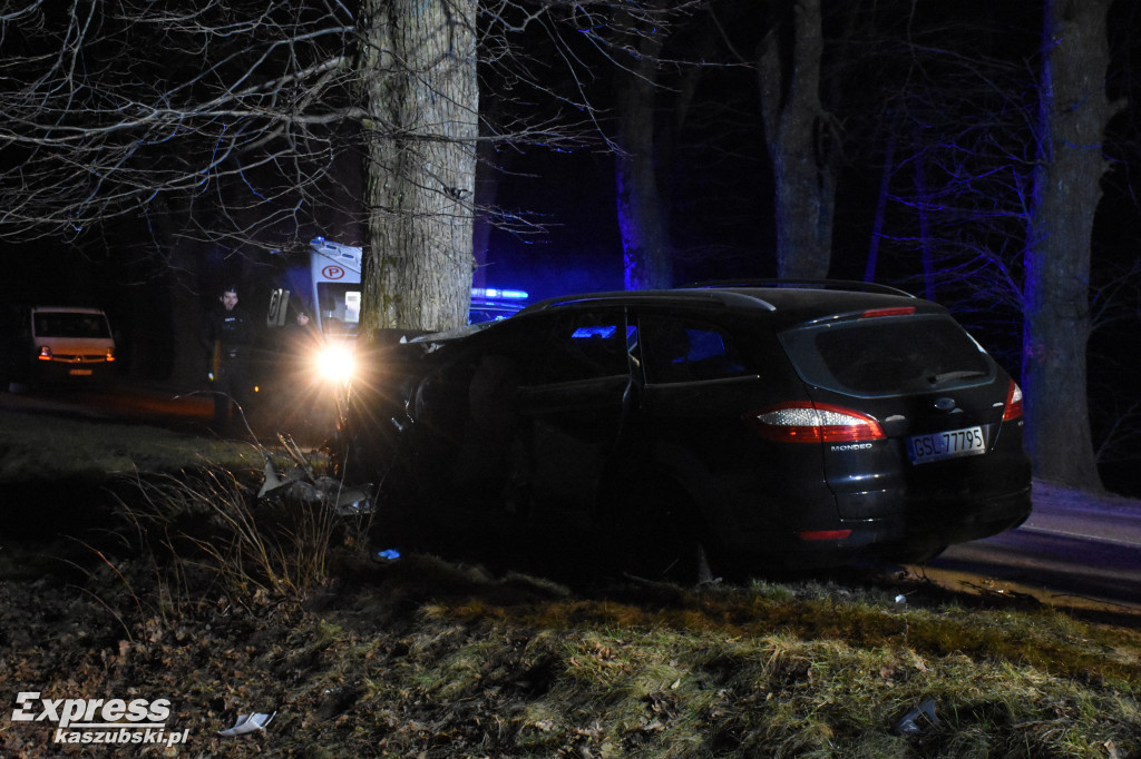 Kawle. Ford uderzył w drzewo