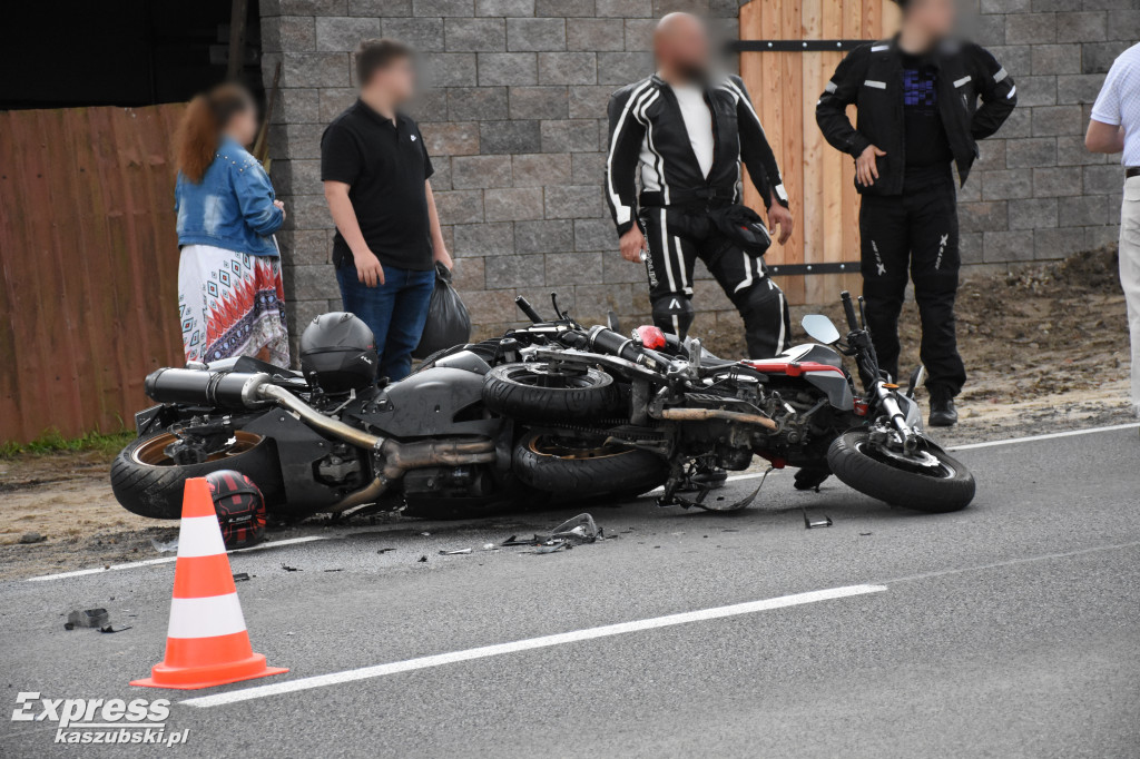 Wypadek motocyklistów w Borucinie
