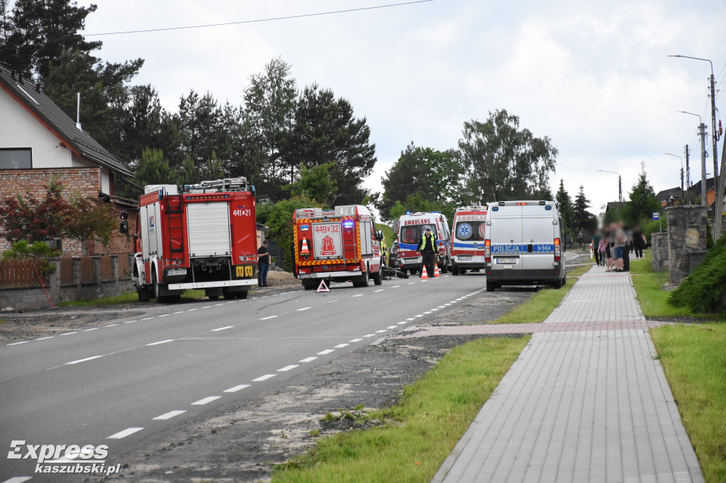 Wypadek motocyklistów w Borucinie