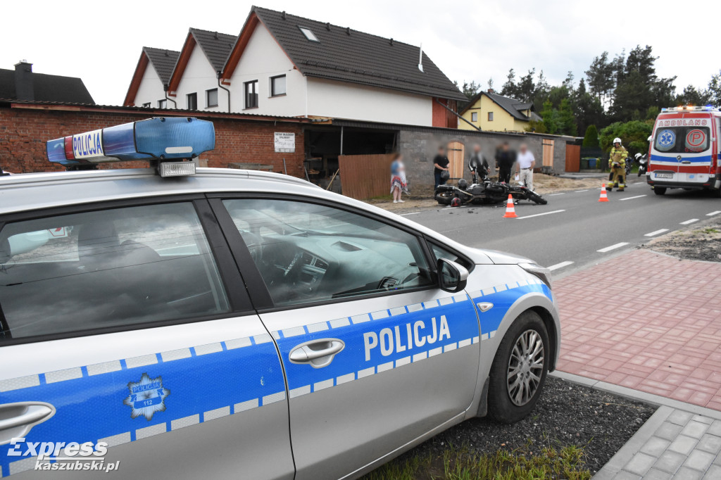 Wypadek motocyklistów w Borucinie