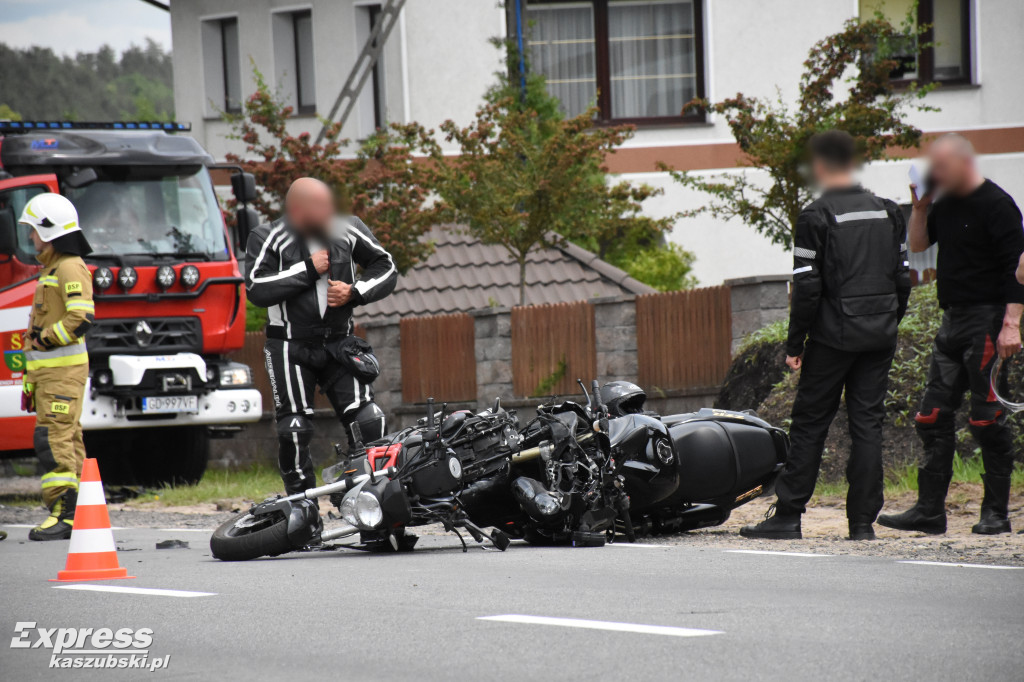 Wypadek motocyklistów w Borucinie