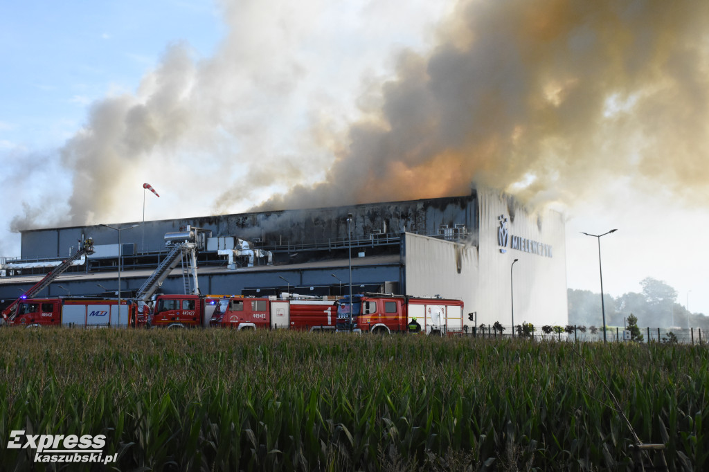 Pożar zakładu produkcyjnego w Kawlach