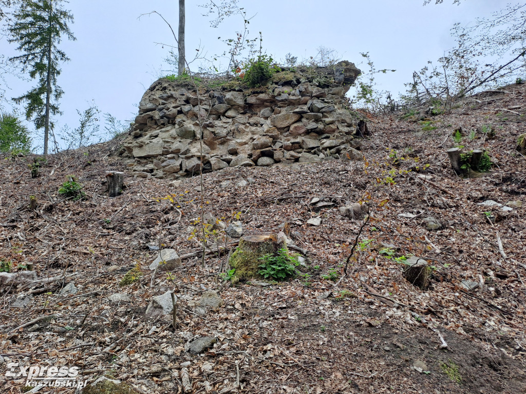 Ruiny mostu przy linii kolejowej Kartuzy - Sierakowice