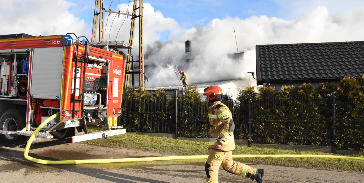 Pożar lakierni w Łapalicach