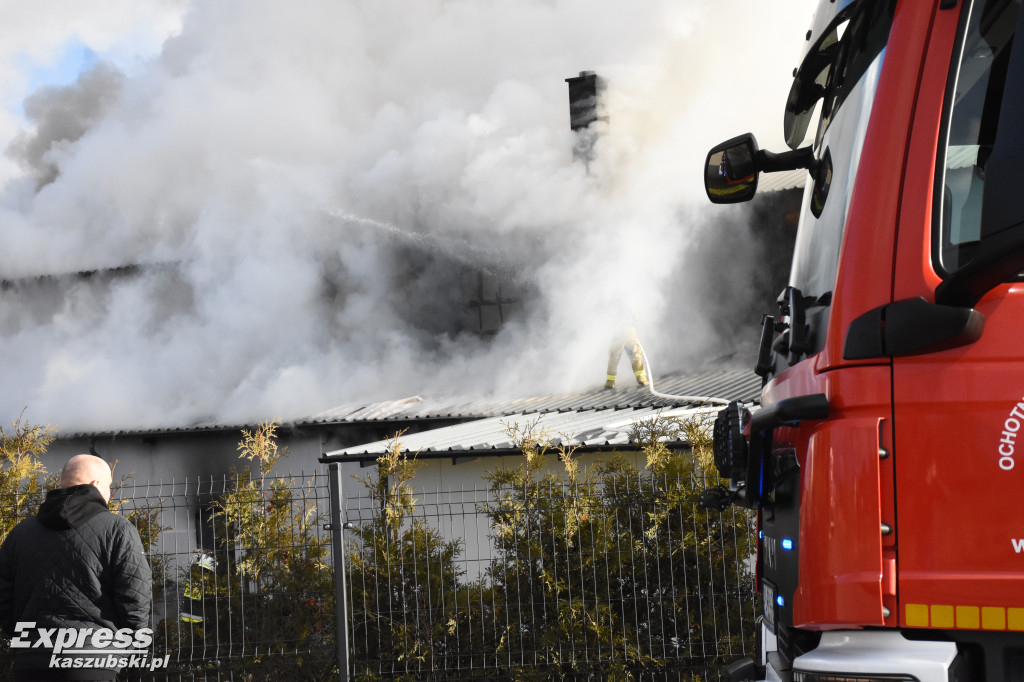 Pożar lakierni w Łapalicach