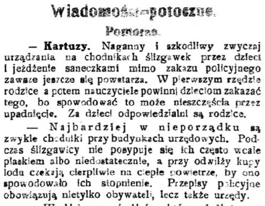Wycinki z Gazety Kartuskiej z wydań z 16 i 19 stycznia 1926 r.