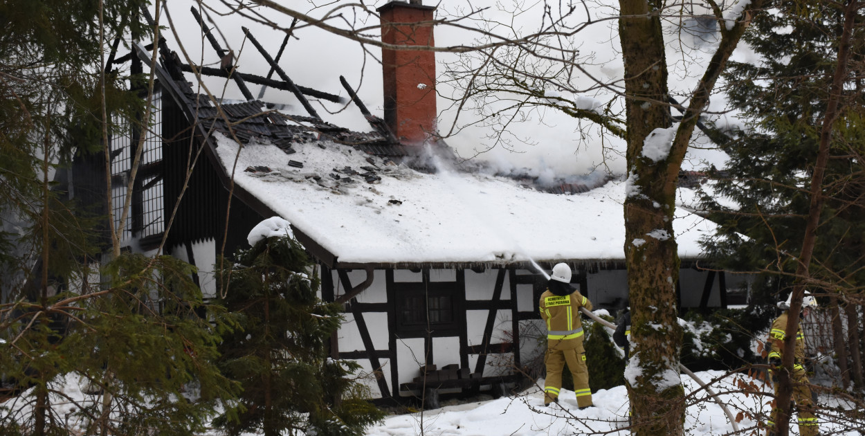 Pożar domku letniskowego w Miechucinie