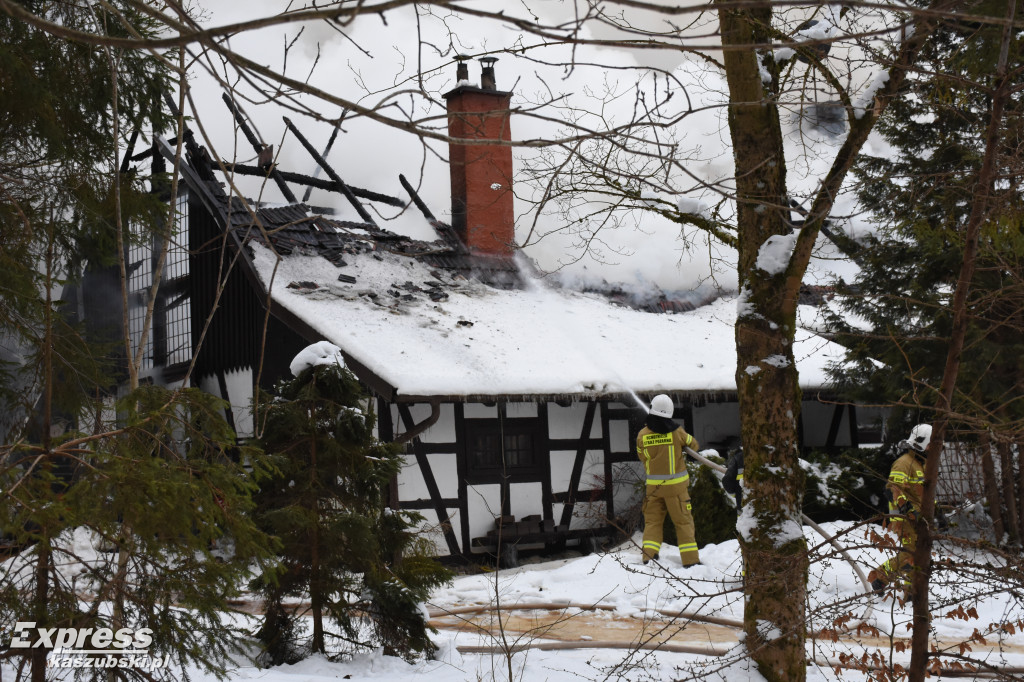 Pożar domku letniskowego w Miechucinie