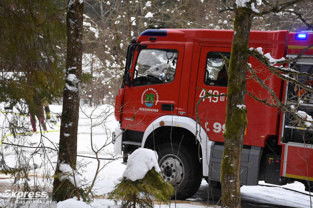Pożar domku letniskowego w Miechucinie