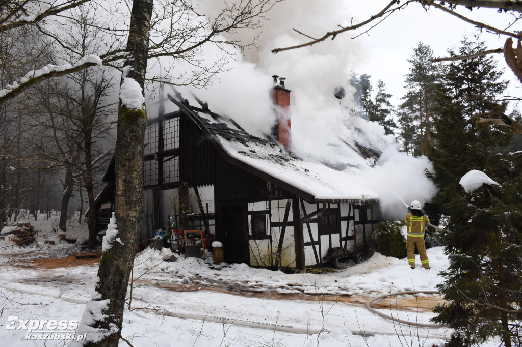 Pożar domku letniskowego w Miechucinie