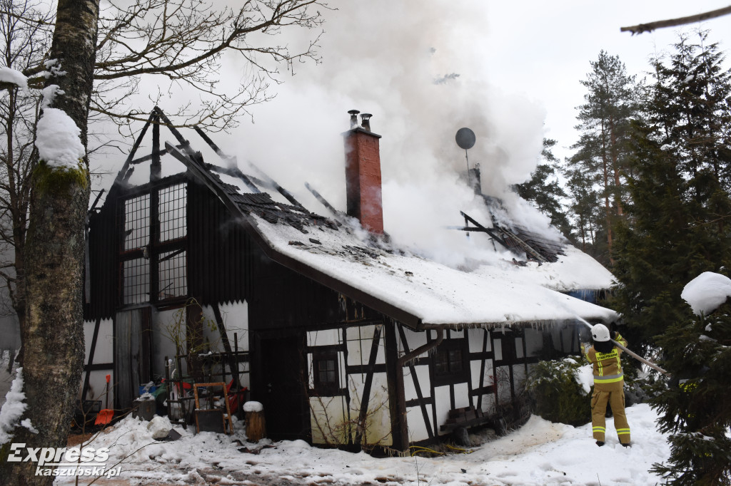 Pożar domku letniskowego w Miechucinie