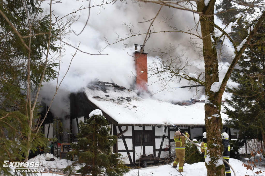 Pożar domku letniskowego w Miechucinie