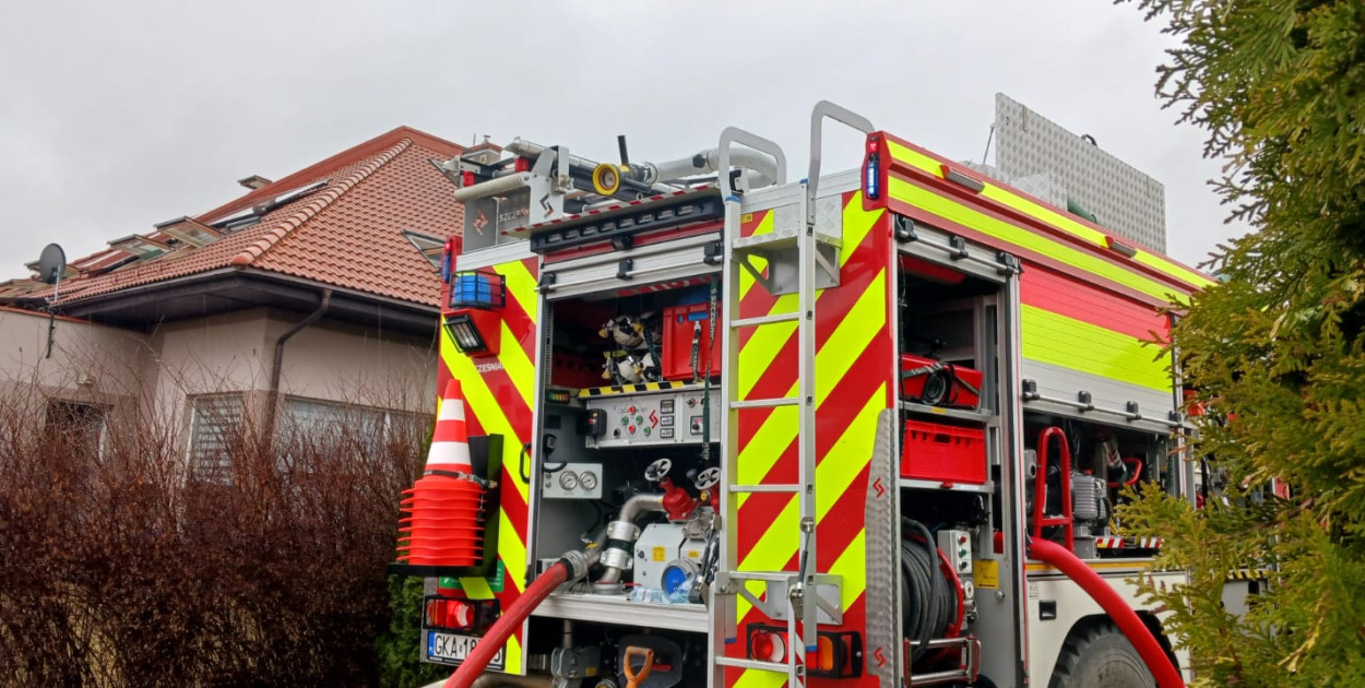 Pożar budynku w Pępowie