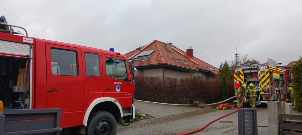 Pożar budynku w Pępowie