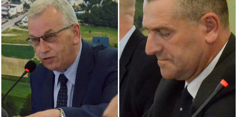 Wójt Sierakowic Tadeusz Kobiela (z lewej) i radny Wojciech Koszałka. fot.W.Drewka
