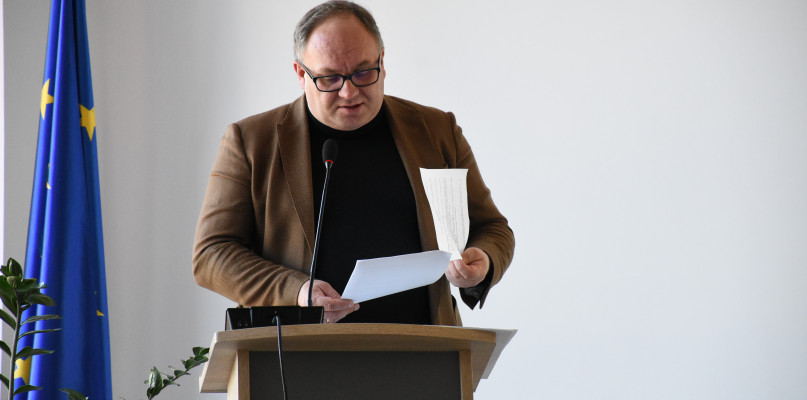 Wójt gminy Stężyca Tomasz Brzoskowski. fot.W.Drewka