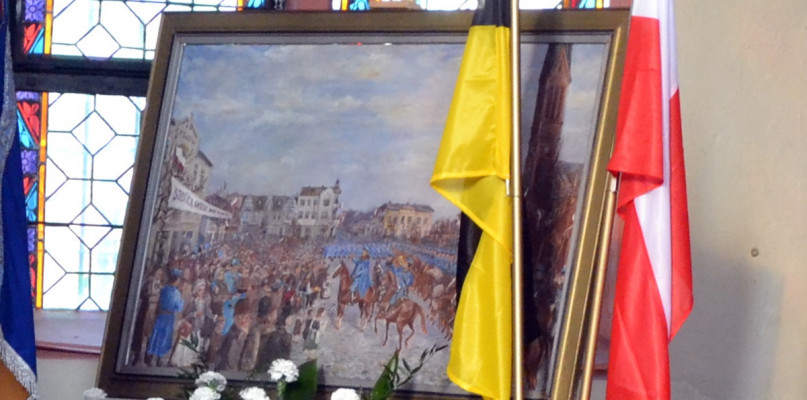 Obraz upamiętniający wkroczenie Błękitnej Armii do Kartuz. fot. archiwum/Magda Dzienisz
